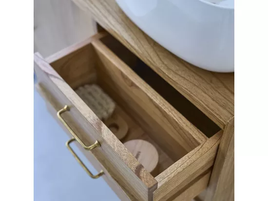 Meuble sous vasque en mindi massif 135 cm