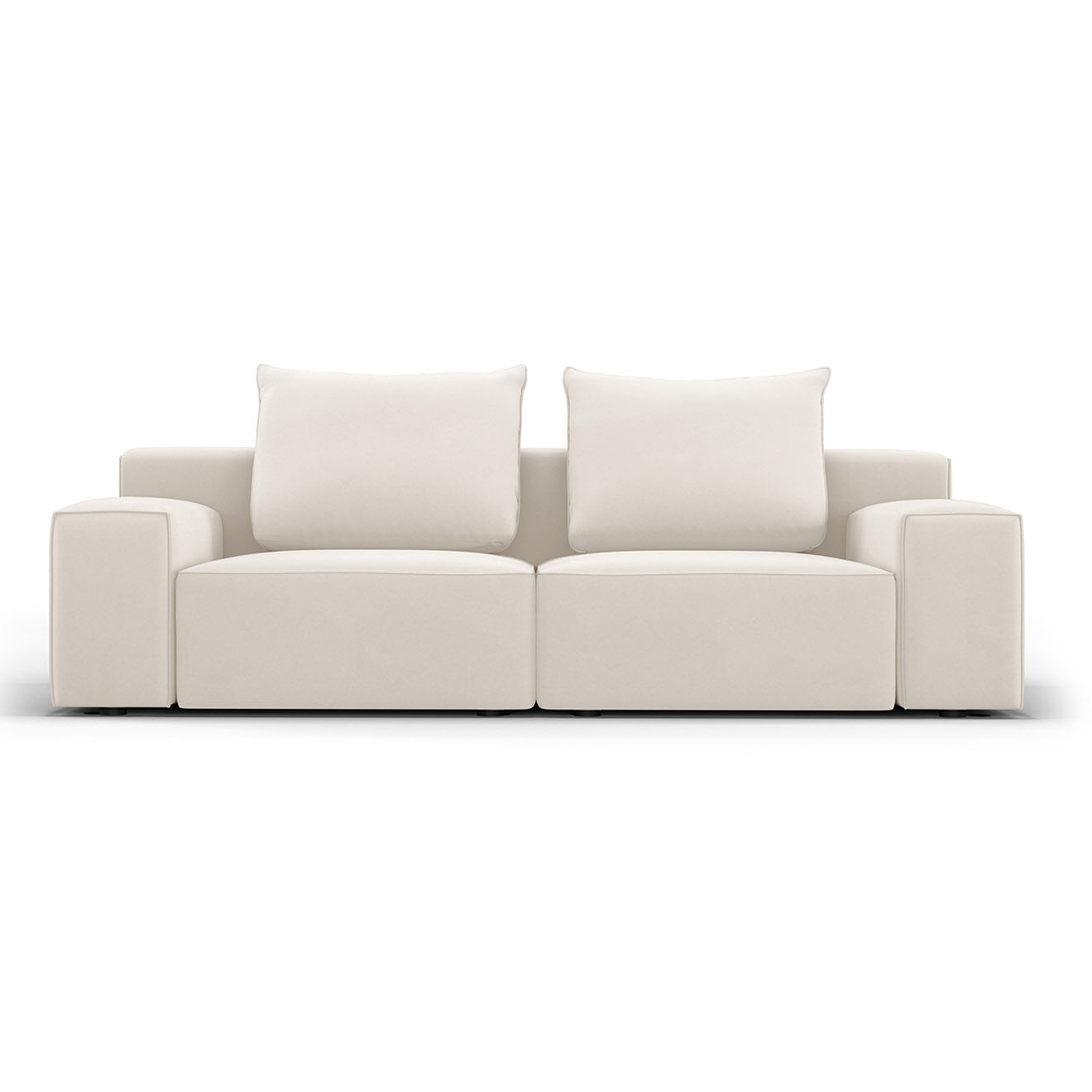 Mazzini Sofas Canapé Velours Ivy 3 Places beige - 210x105x89 cm