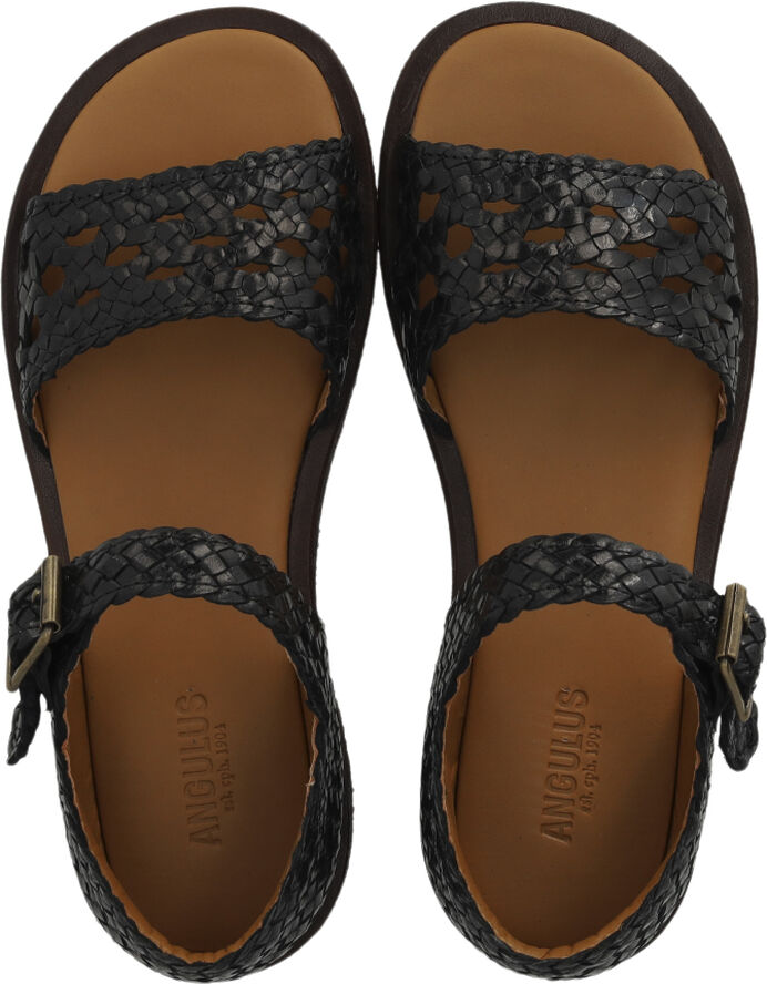 ANGULUS Håndflettet sandal med lukket hæl 2072 black