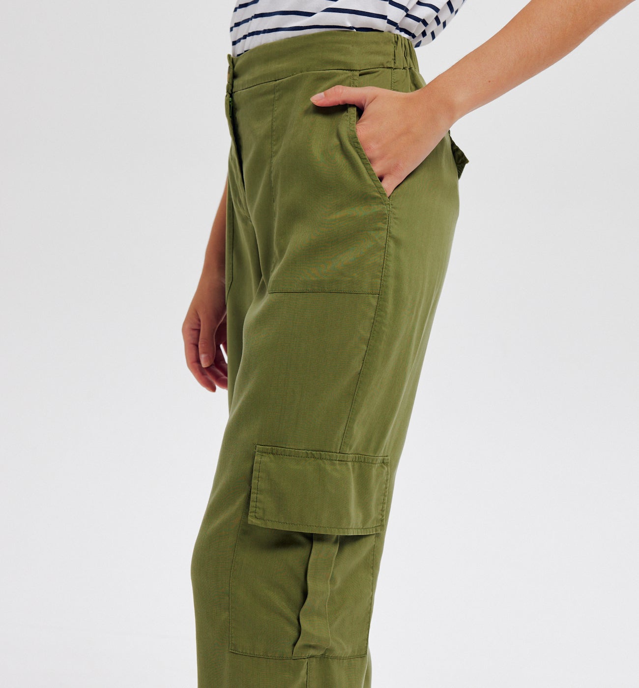 Pantalon cargo en lyocell - Kaki