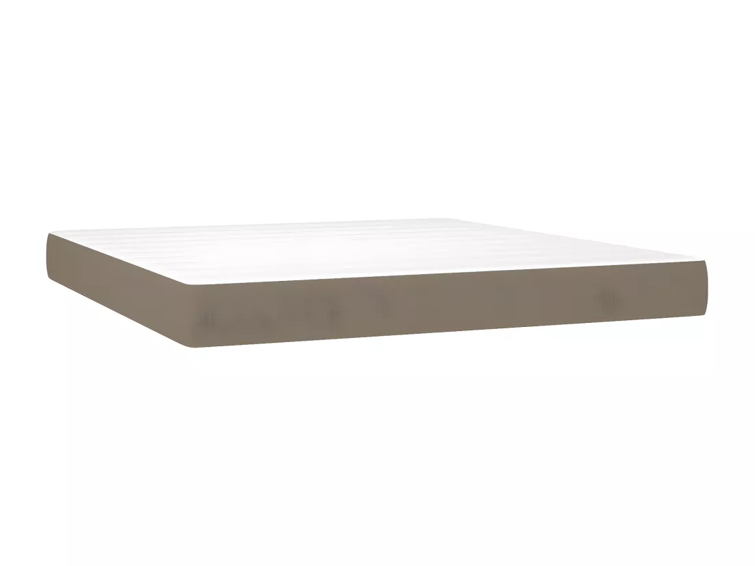 Sommier tapissier avec matelas et LED Taupe 180x200 cm Tissu