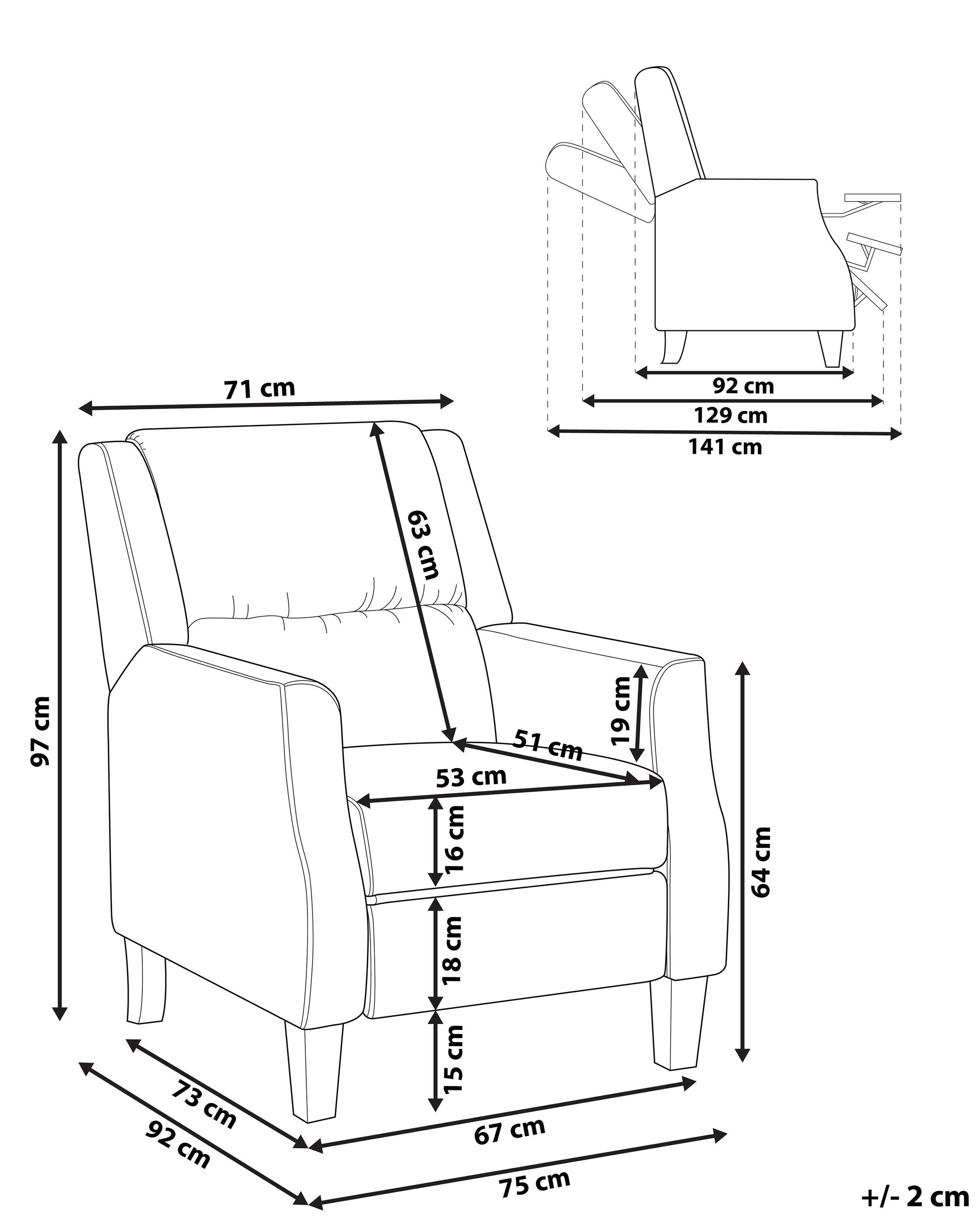 Relaxfauteuil EGERSUND inclusief voetensteun Stof Donkerblauw