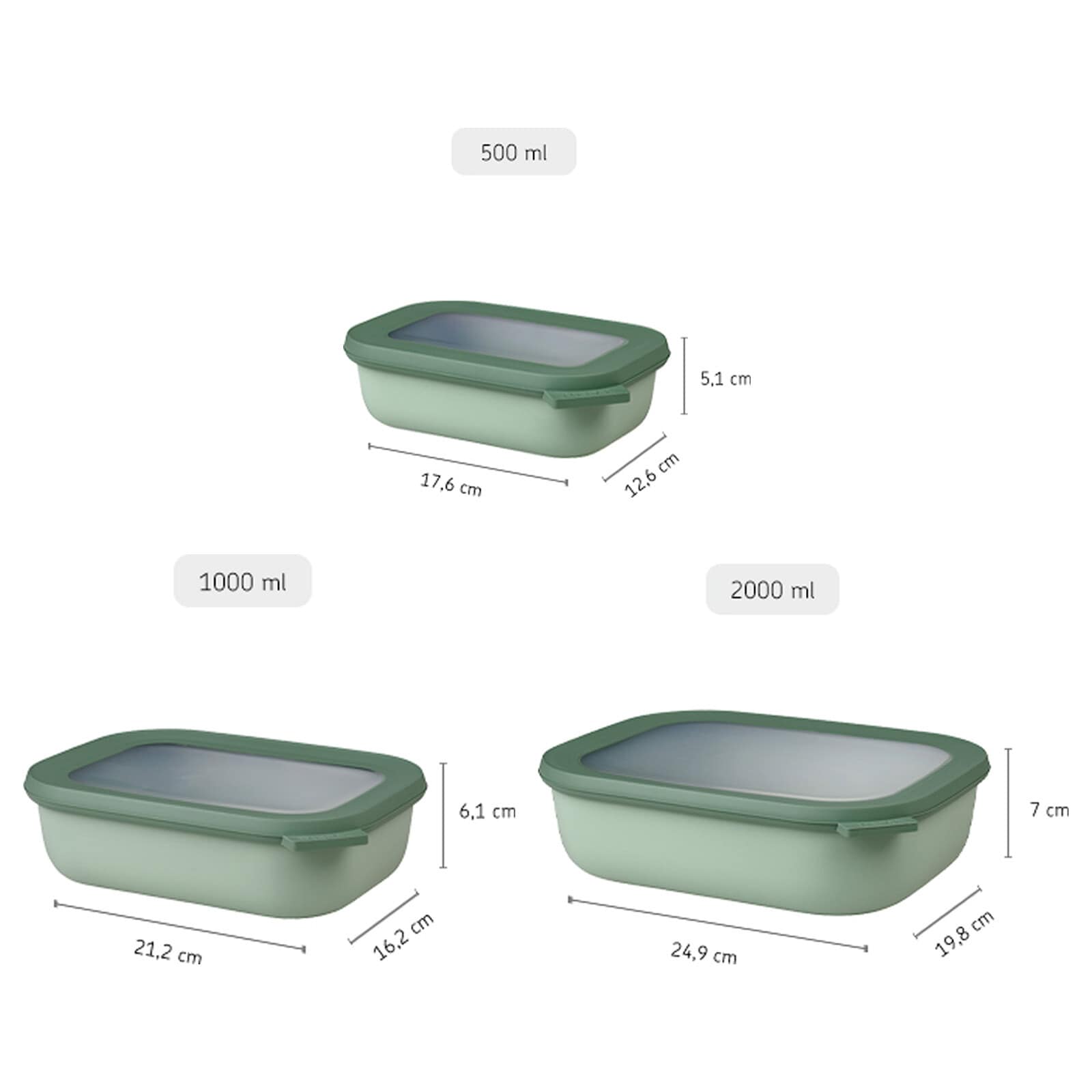 Mepal Multischüssel Cirqula 0,5l 1l 2l 3er Set