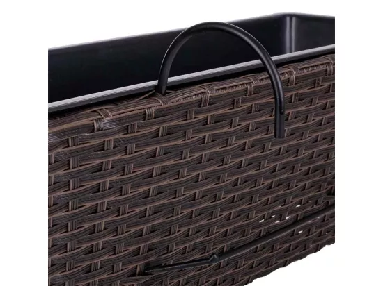 Cache-pot suspendu en rotin marron 61x20/29x19/23h