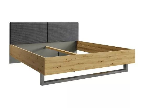 Chambre compléte design IZO : Armoire, lit 160x200, commode, chevets, chêne/gris anthracite