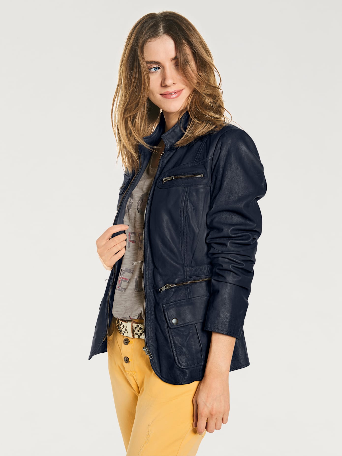 Veste en cuir cuir d'agneau souple