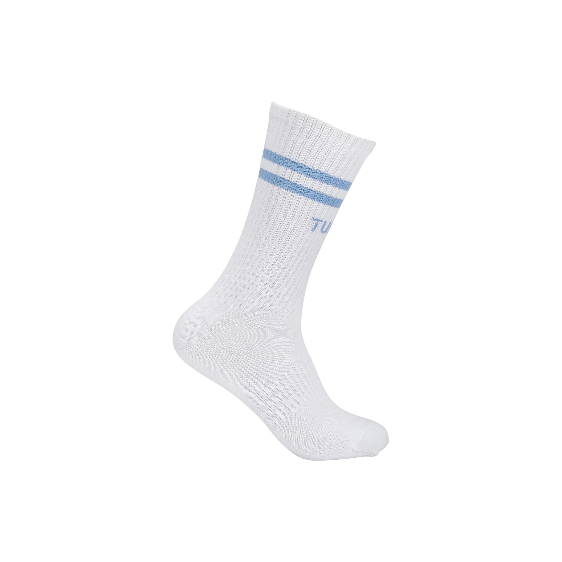 Tufte Ribbed Crew Sock White/Dutch Canal