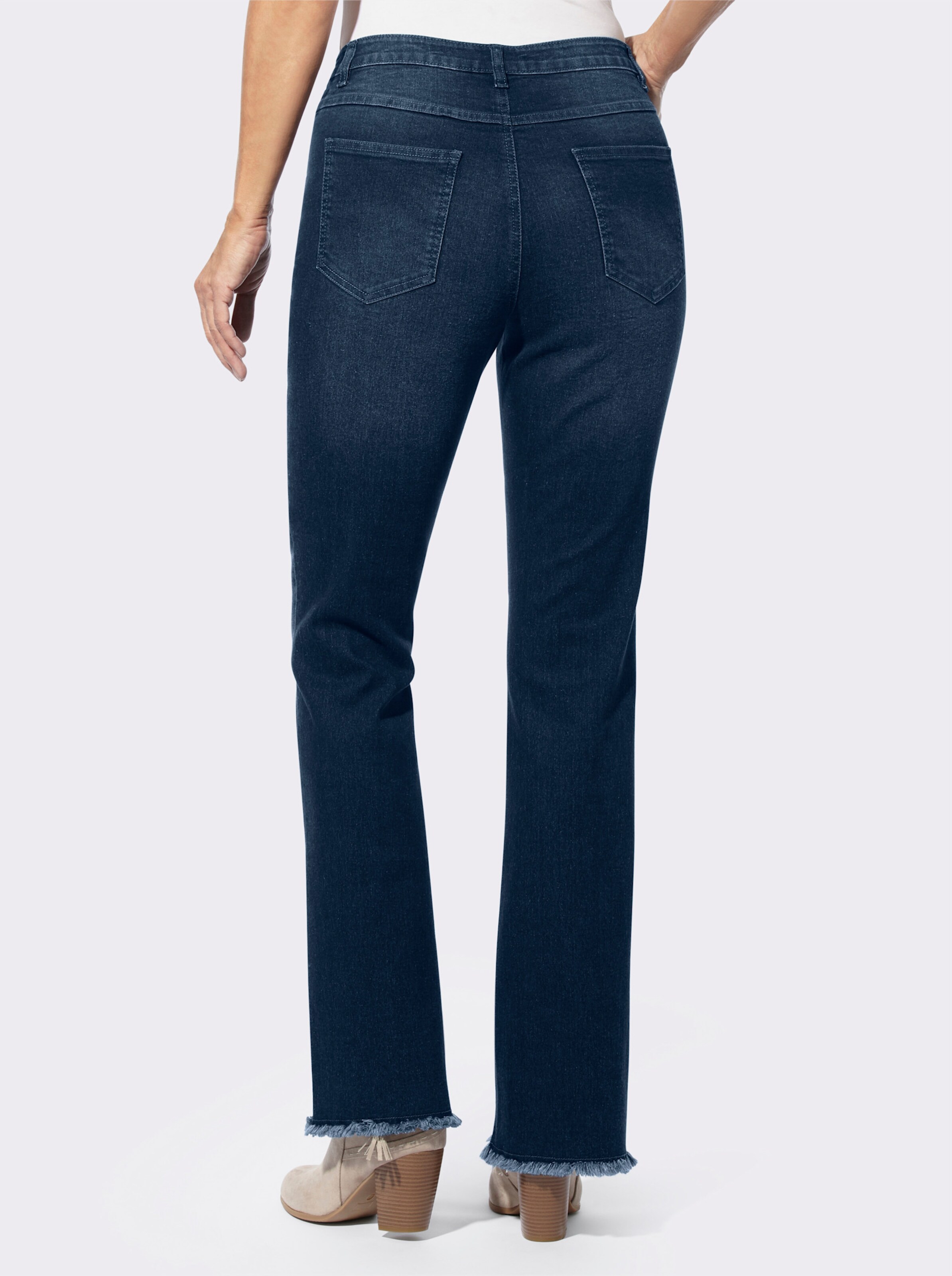 Bootcut-Jeans mit Fransen