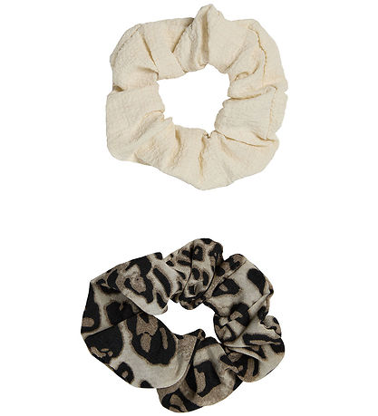 Sofie Schnoor Haargummis - 2er-Pack - Off White/Leopard