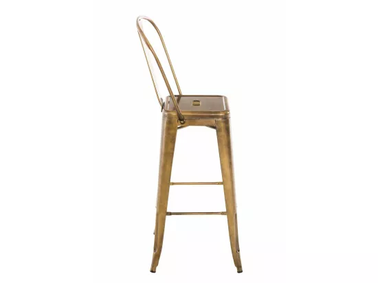 Tabouret de bar - Métal & Métal - Or - Aiden
