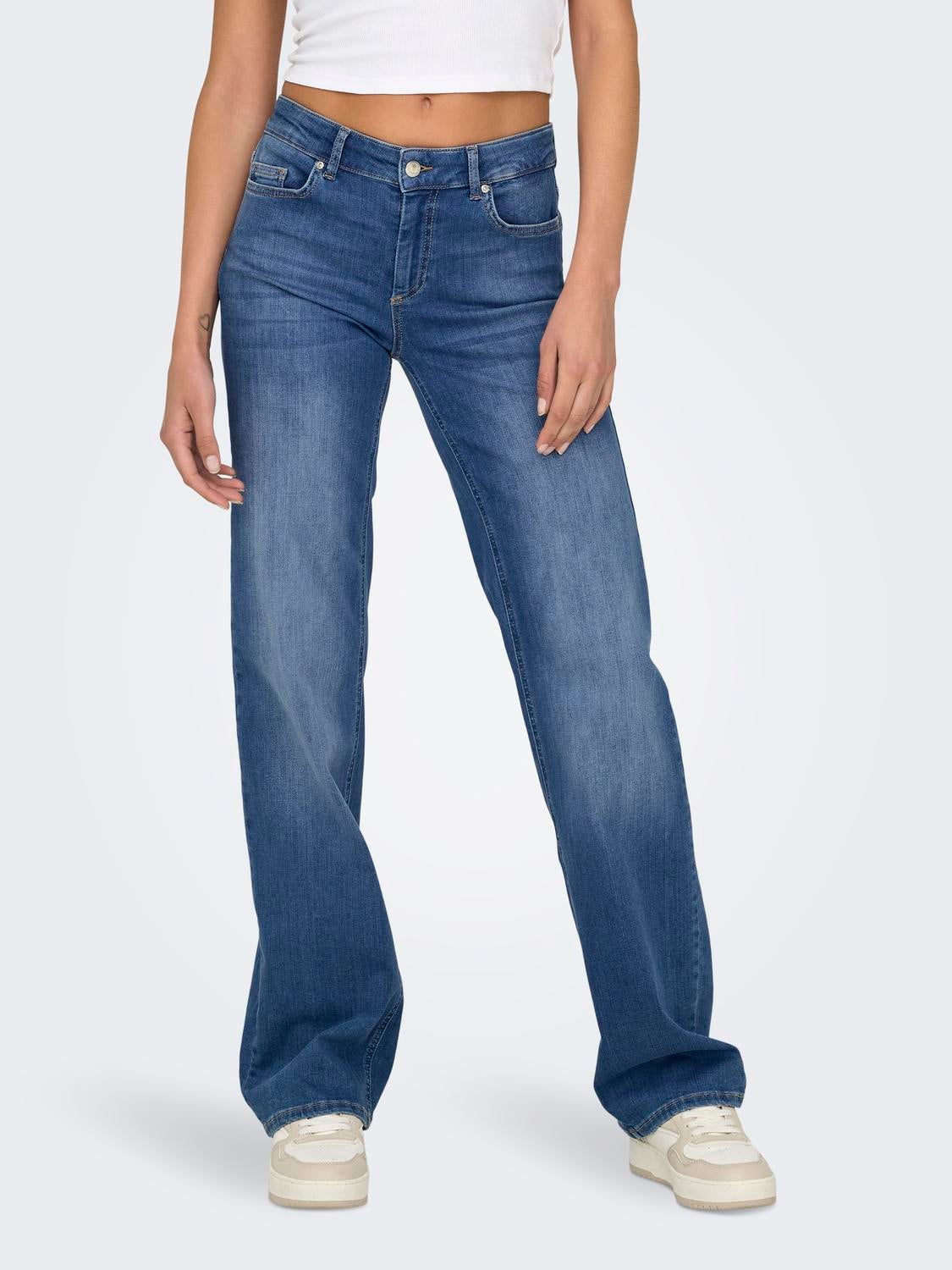 ONLBLUSH Mittlere Taille Gerade geschnitten Jeans Medium Blue Denim