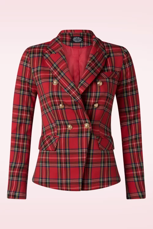Hearts & Roses Gillian tartan blazer in rood