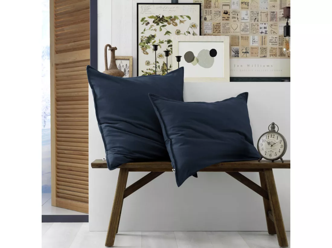 Parure de lit flanelle marine 260x240 cm