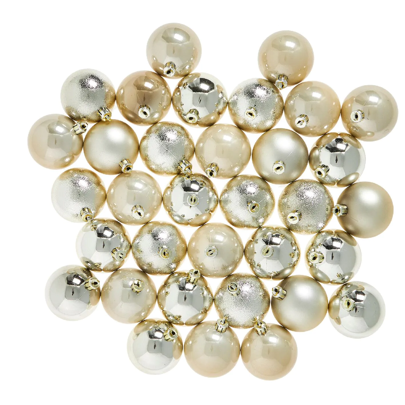 34er Weihnachtskugel Set, champagner