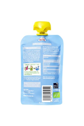 FruchtBar BIO Fruchtpüree Heidelbeere, Banane, Reis