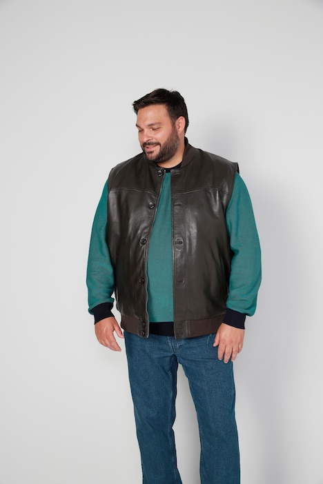 Boston Park Leder-Weste, Bauchfit, echtes Leder, bis 82