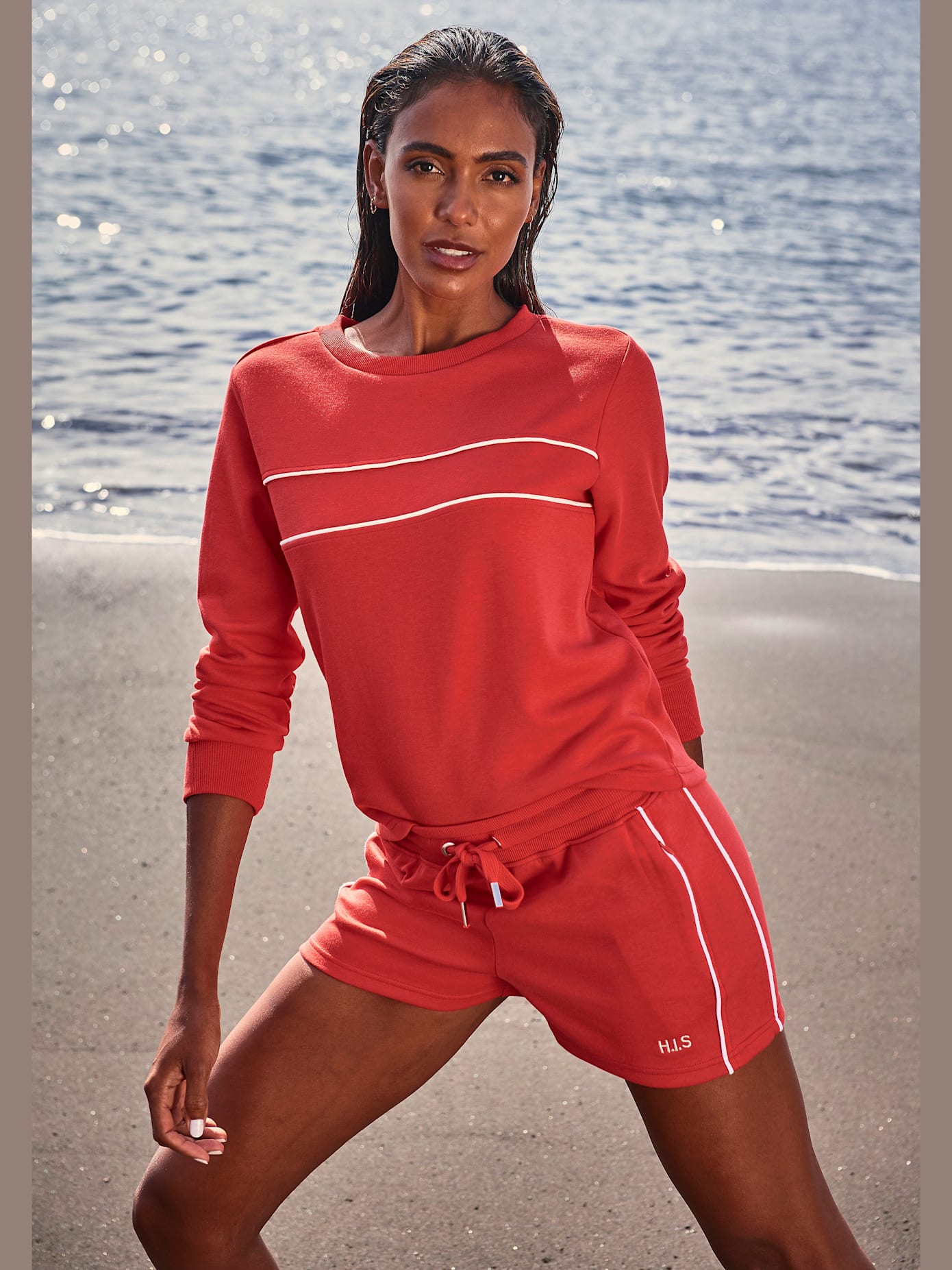 Sweatshirt sport avec passepoil