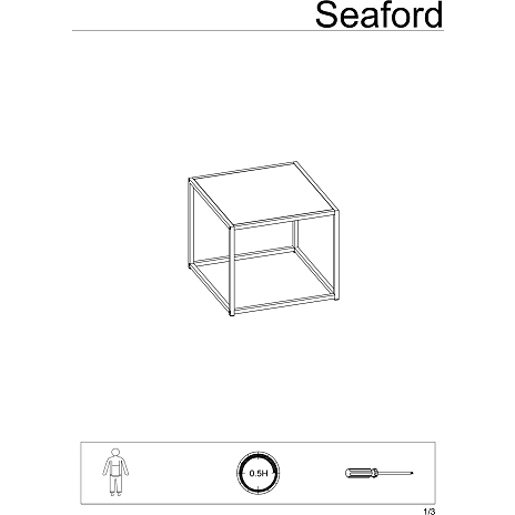Seaford sofabord - trælook og sort