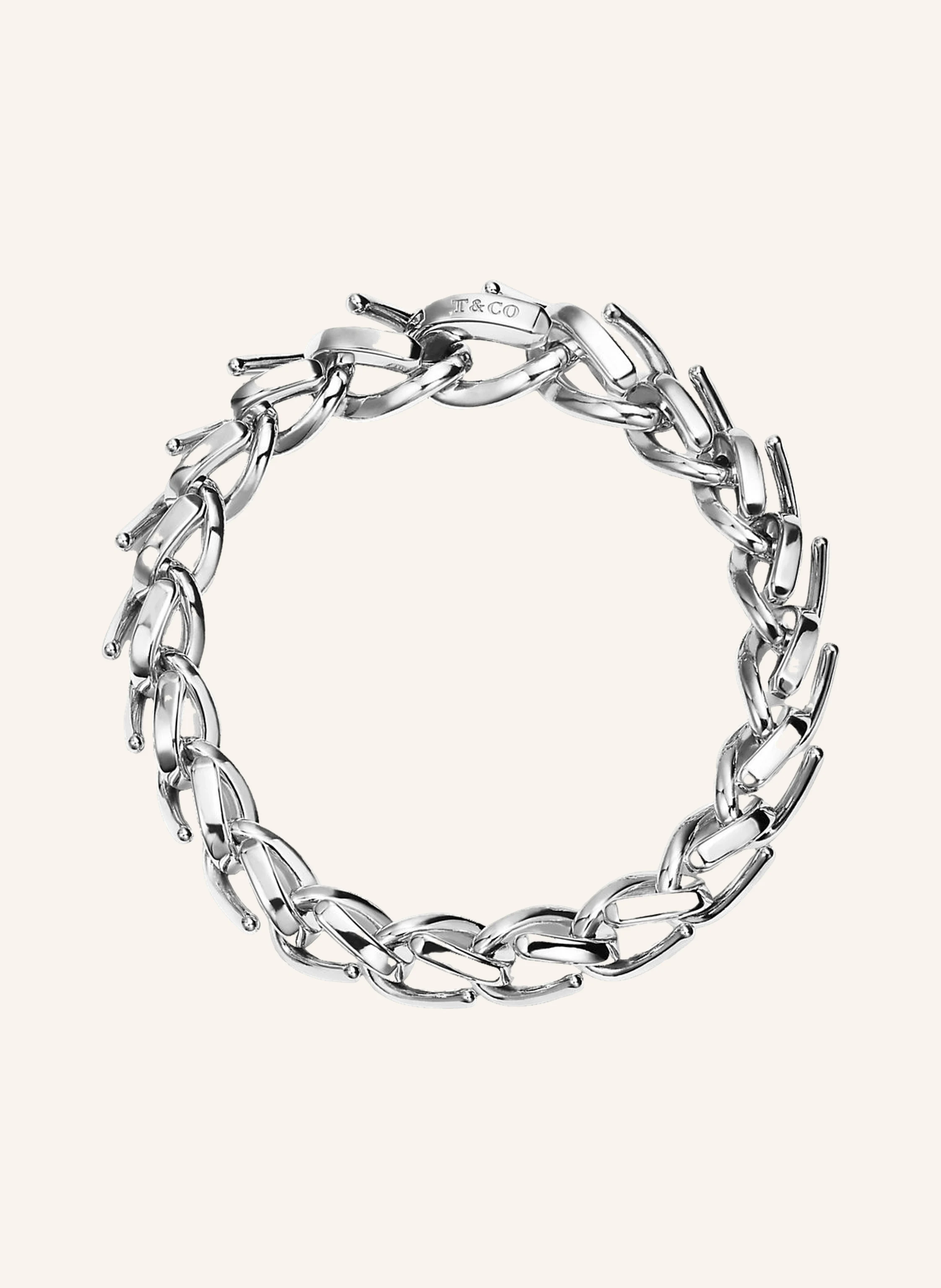 TIFFANY & Co. Tiffany Forge MITTELGROSSES GLIEDERARMBAND aus hochglanzpoliertem Sterlingsilber