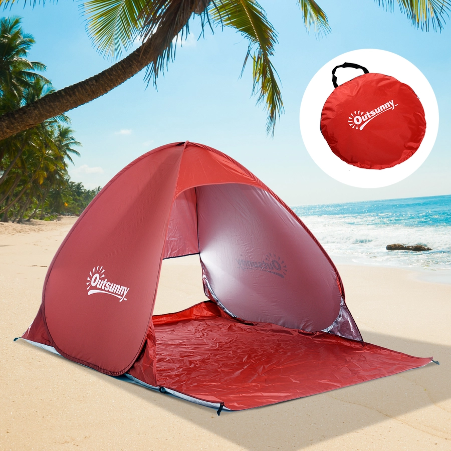Outsunny Pop-Up Zelt für 2 Personen rot