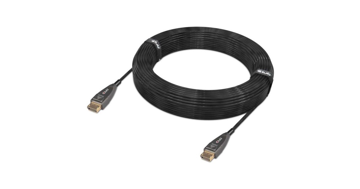 Club 3DDisplayPort 1.4 Active Optical Unidirectional kabel  (Zwart, 20 meter, 4K 120Hz, 8K 60Hz)