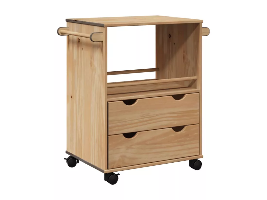 Chariot de cuisine OTTA 59x45x80 cm bois massif de pin