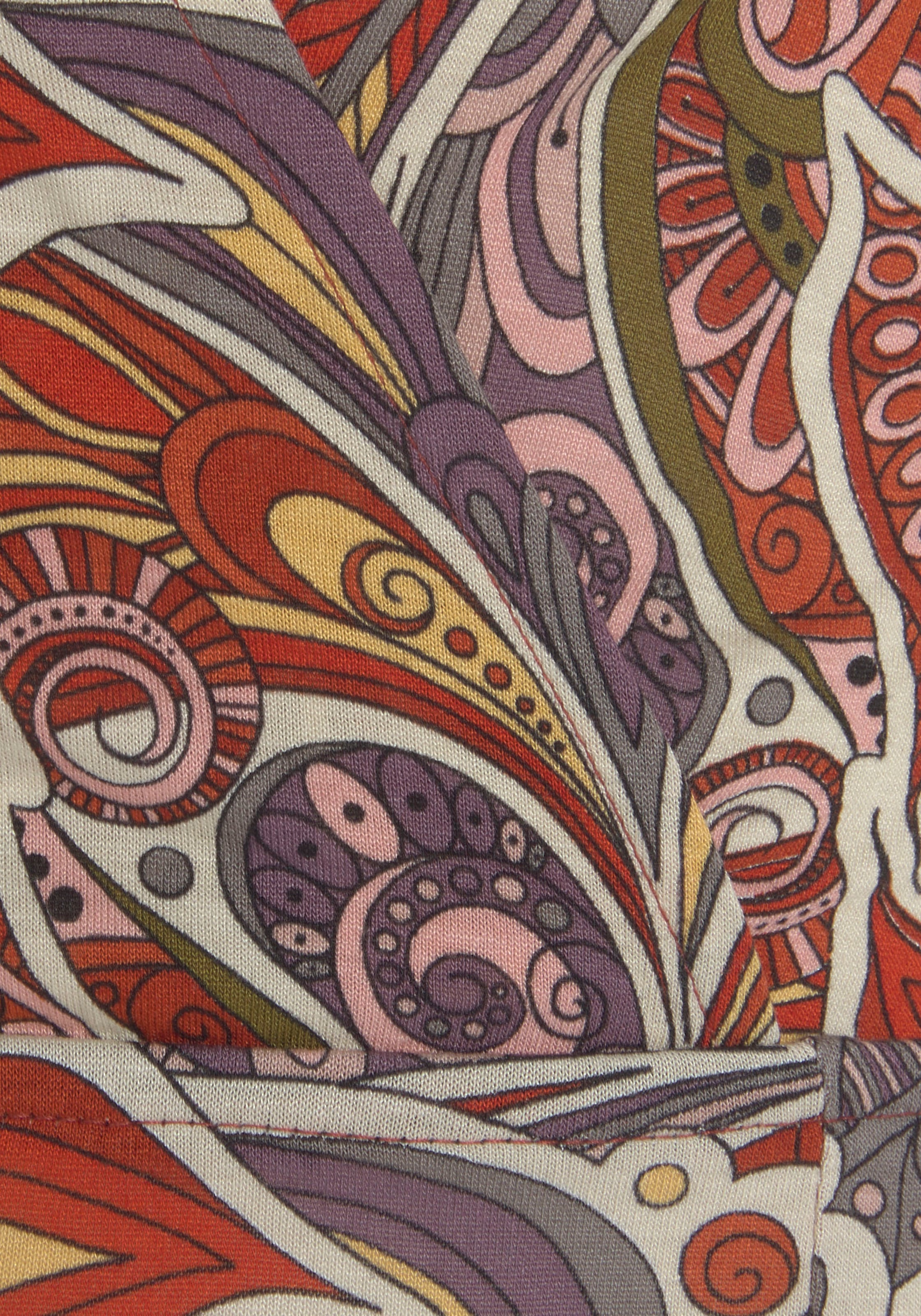 LASCANA Maxikleid mit Paisleydruck, Schlitz und Volant, Flügelärmel, Druckkleid