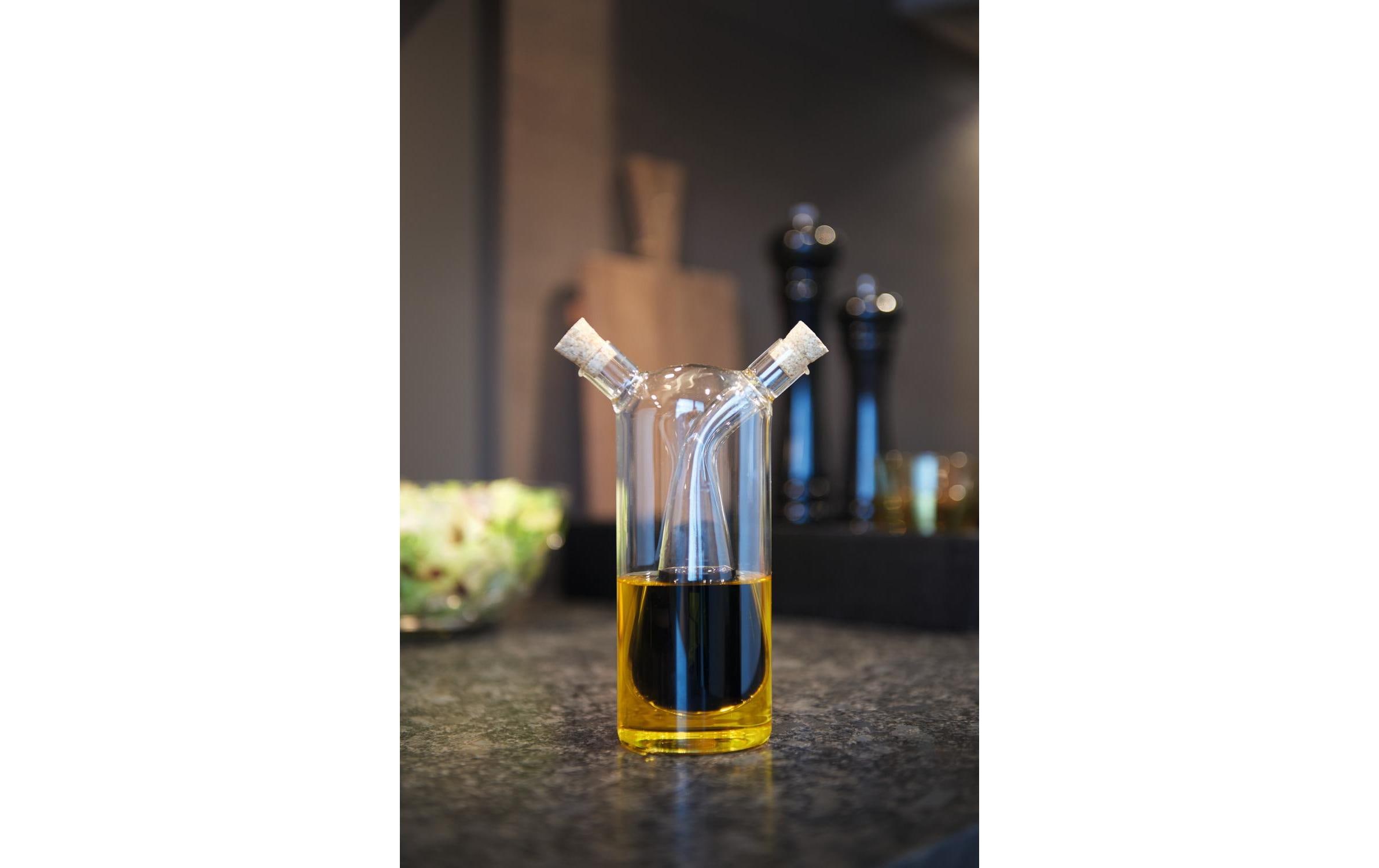 Öl & Essig Spender Cucina 2 in 1, ZylinderÖl und Essig Glasflasche