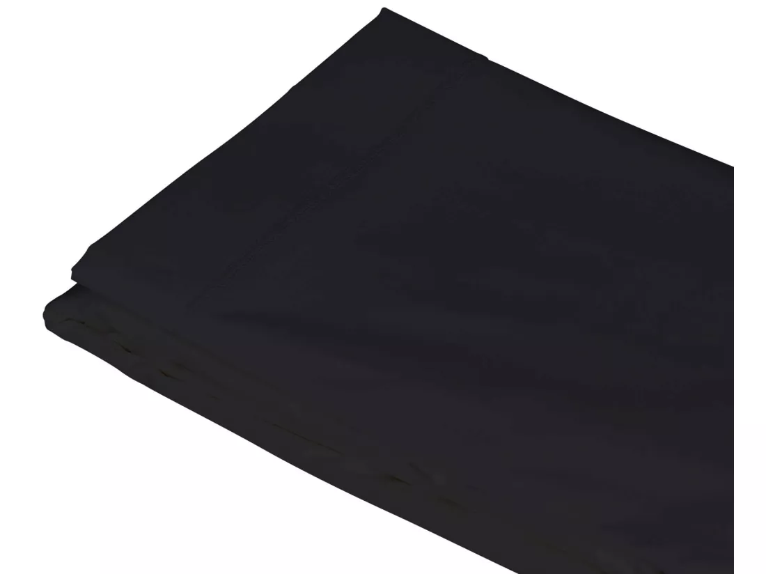 Drap plat noir 100% coton 180x290