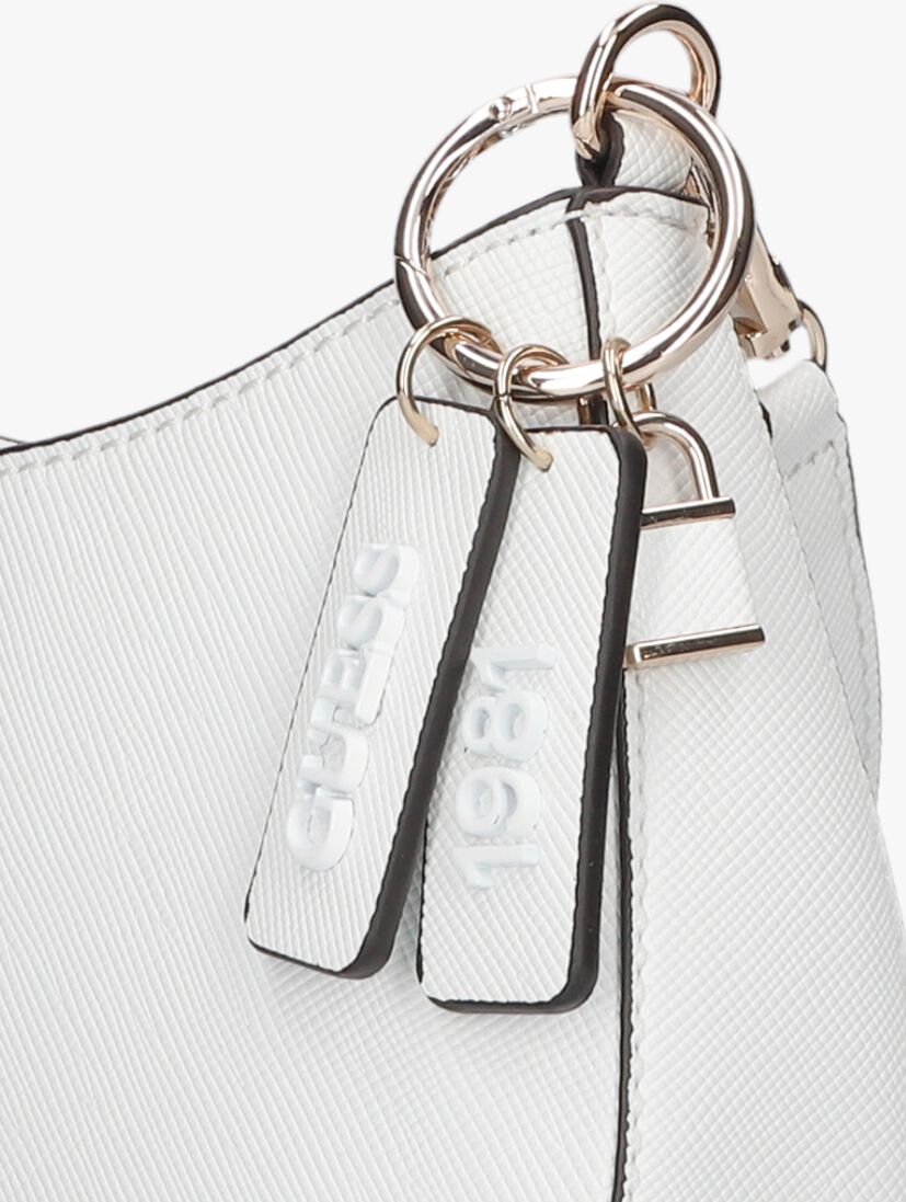 GUESS witte guess schoudertas noelle top zip shoulder bag