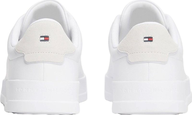 Tommy Hilfiger - TH Court LTH Detail ESS - Sneakers - Wit/Fris Blauw - Leer