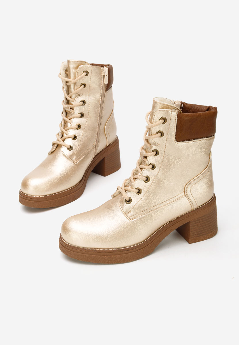 Bottines à talon dorées Celoria