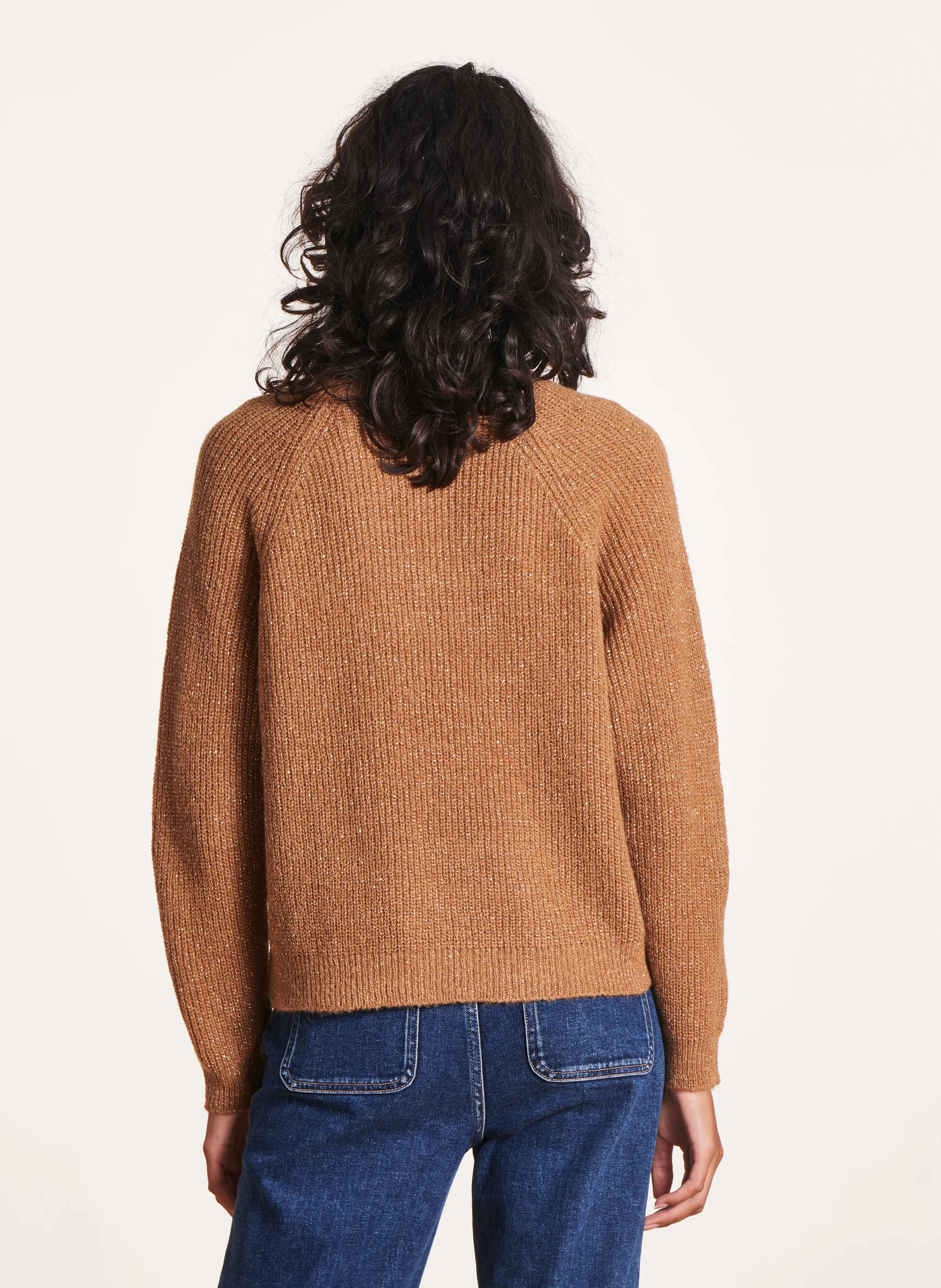 Pull col rond| Marron