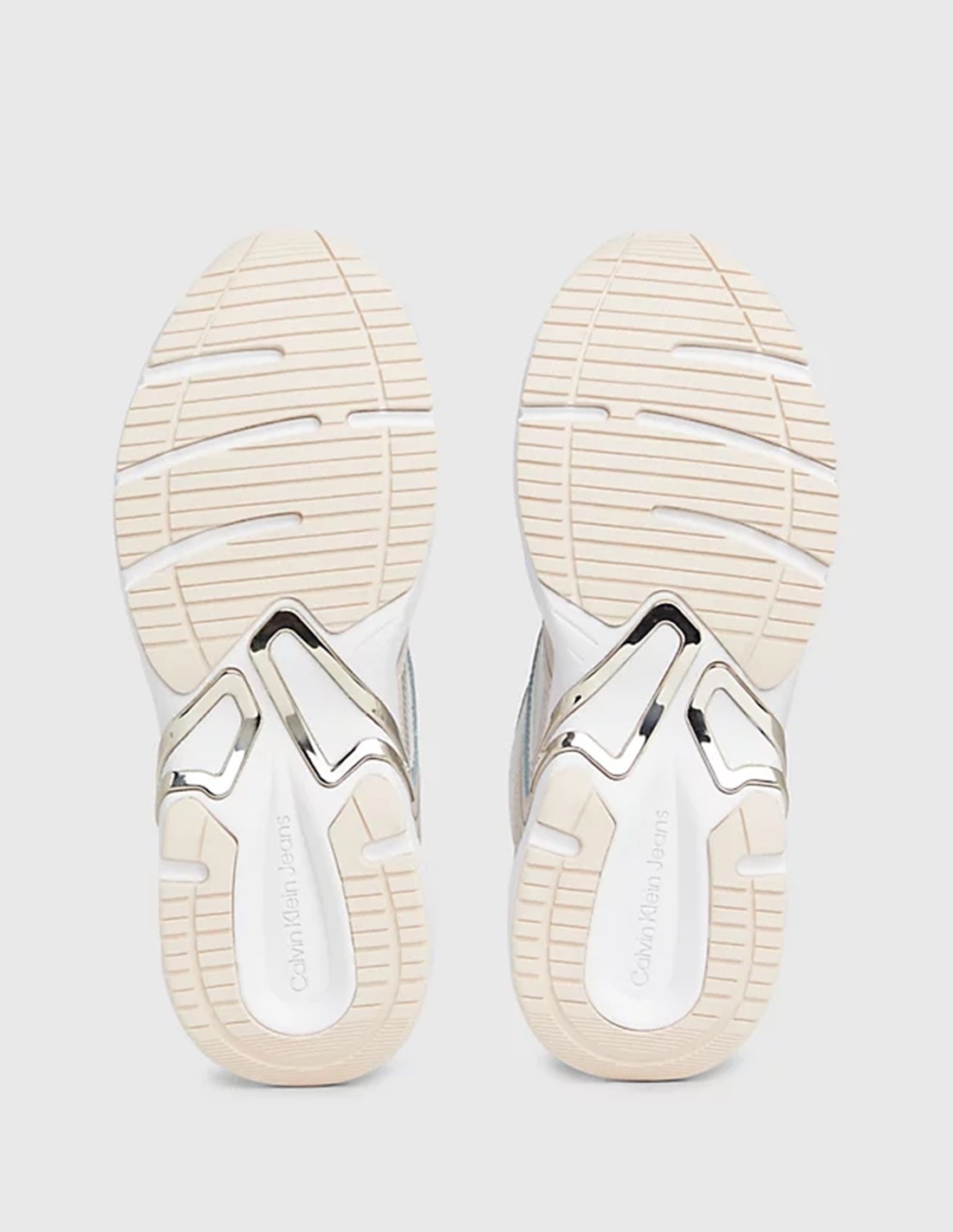 calvin klein Baskets de ville femme retro tennis low blanc/creme/metal