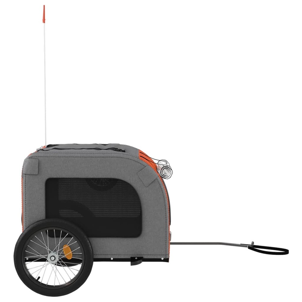Remorque de vélo pour animaux de compagnie orange et gris