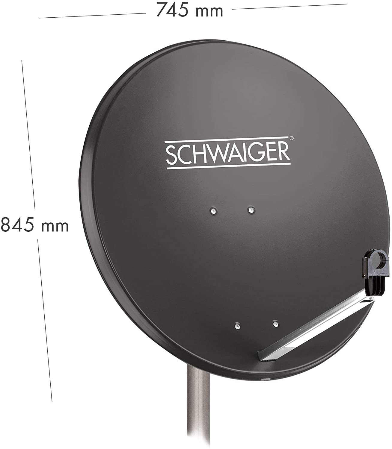 Schwaiger 714517 antraciete 80 cm stalen schotel set