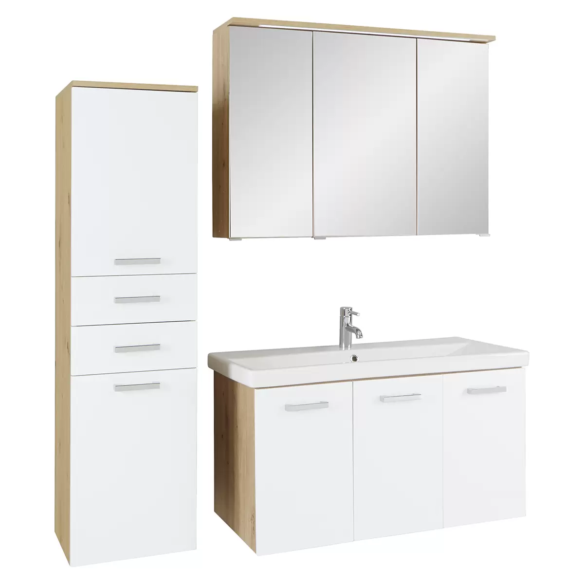Waschbeckenunterschrank Milano WBU weiss,Artisan Eiche