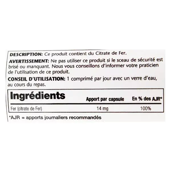 Solaray Ferro 14mg 60 Cápsulas Vegetais
