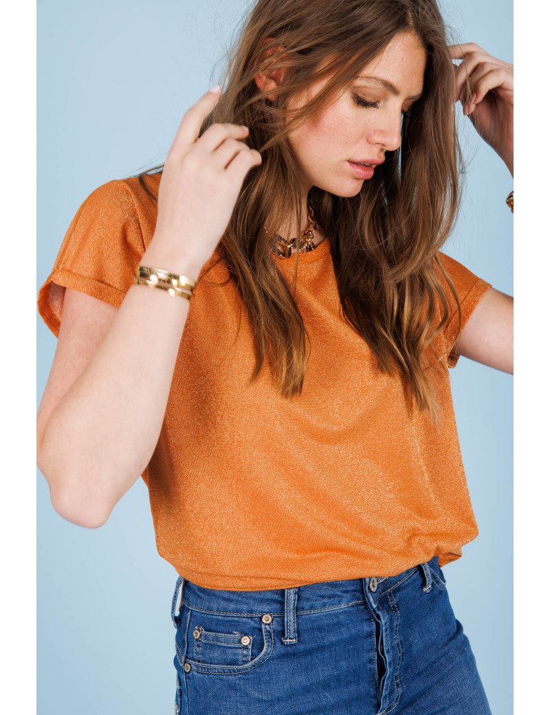 MOS MOSH TOP KAY LUREX HARVEST PUMPKIN