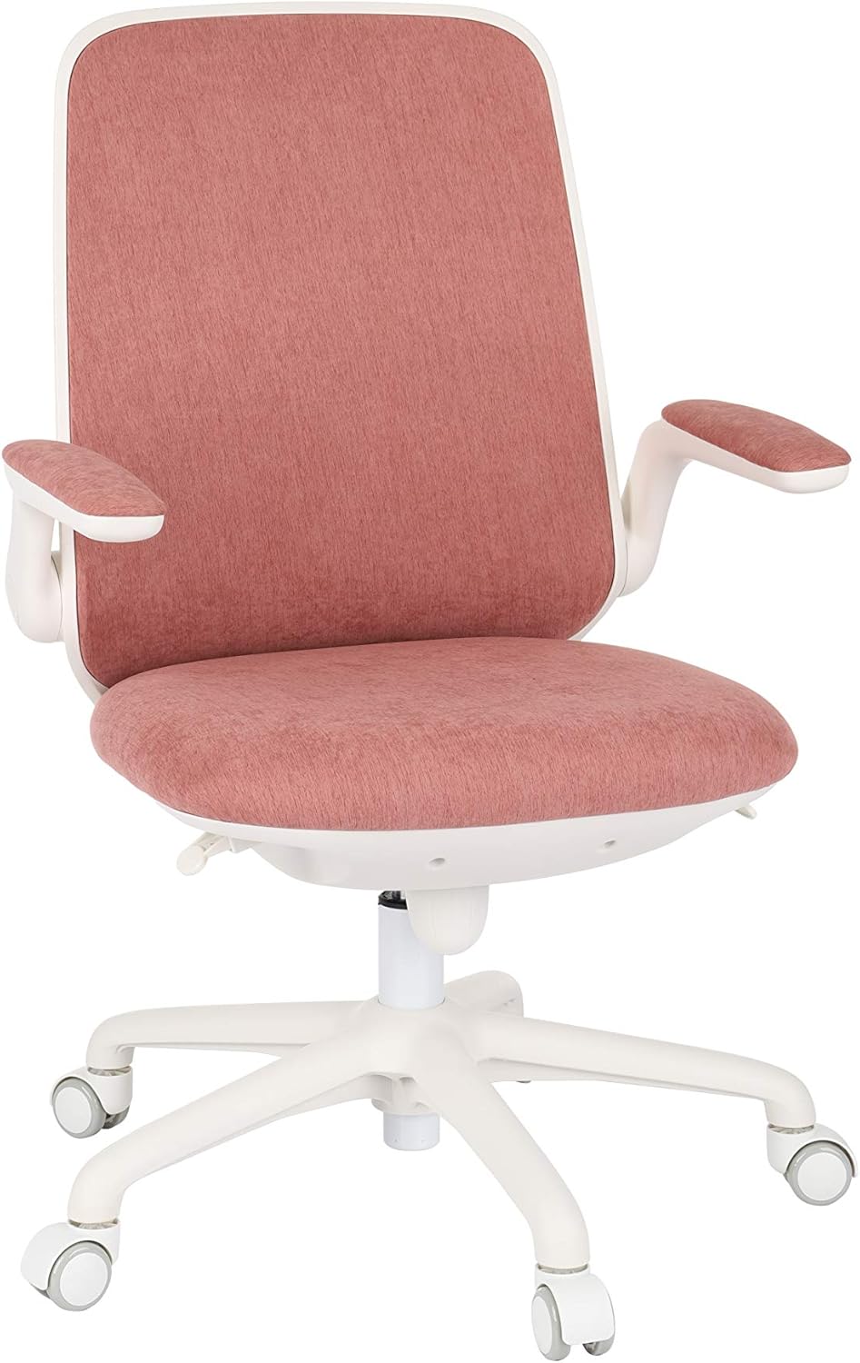 Jugend- und Kinder-Drehstuhl Easy White, max. Belastung bis 150 kg, höhenverstellbar von 4 0 bis 50 cm, verstellbare Lordosenstütze, umklappbare Armlehnen, Wippmechanik bis 17