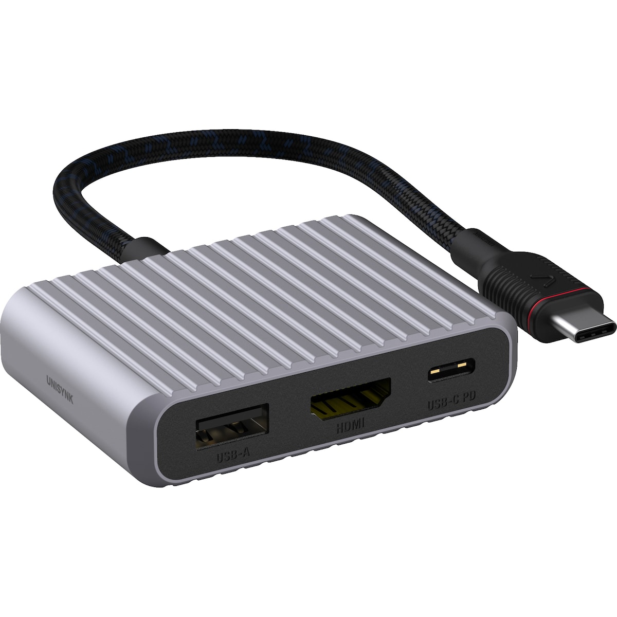 Unisynk 3-Port USB-C hub (grå)