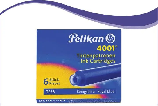 Pelikan 4001 TP/6 - Blækpatron - strålende sort - 0.8 ml - pakke med 6 (short)
