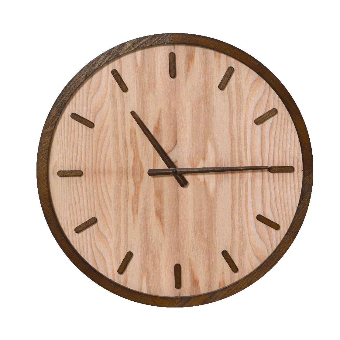 Horloge murale en bois (D50 cm) Melo Marron
