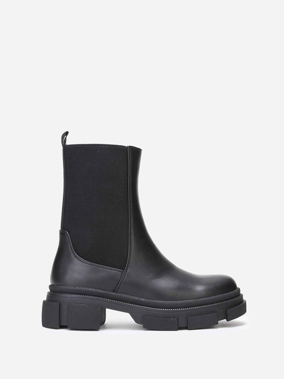 Bottines chelsea stretch et crantées- Noir