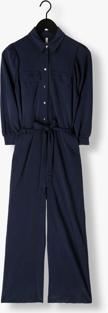 SUMMUM donkerblauwe summum jumpsuit jumpsuit washed modal pique
