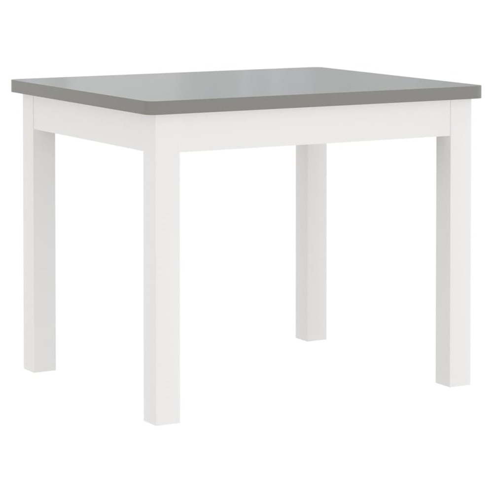Ensemble de table et chaises enfants 3 pcs blanc et gris mdf