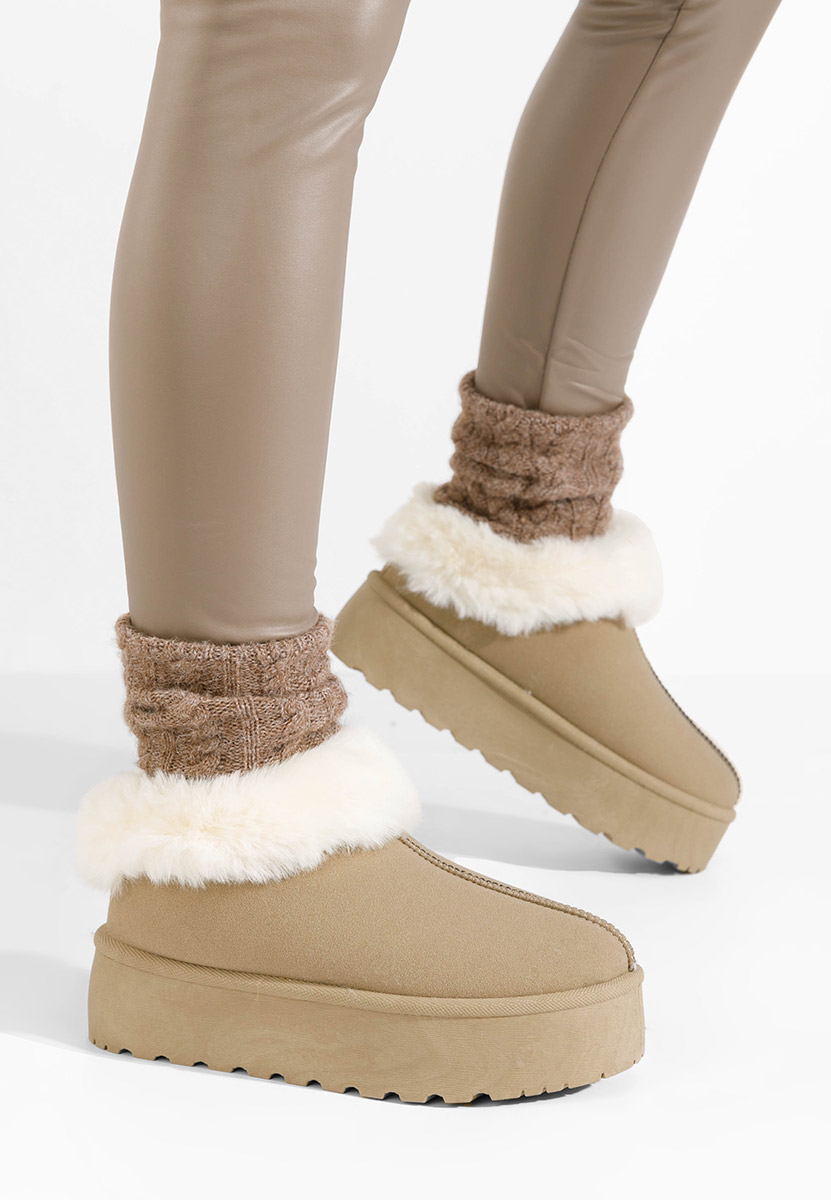 Bottines à plateforme kaki Maily