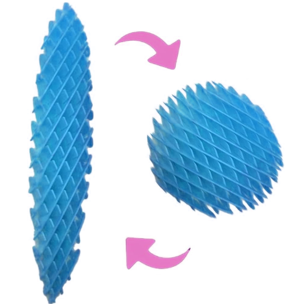 (Ø10cm) Anti Stress Morphi Flex Kinder Wurm Spielzeug Erweiterbare Fidget Gitter Scheibe - Blau
