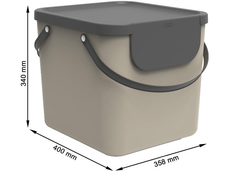Rotho Recyclingbehälter Albula 40 l, Blau/Grau/Schwarz Recyclingbehälter