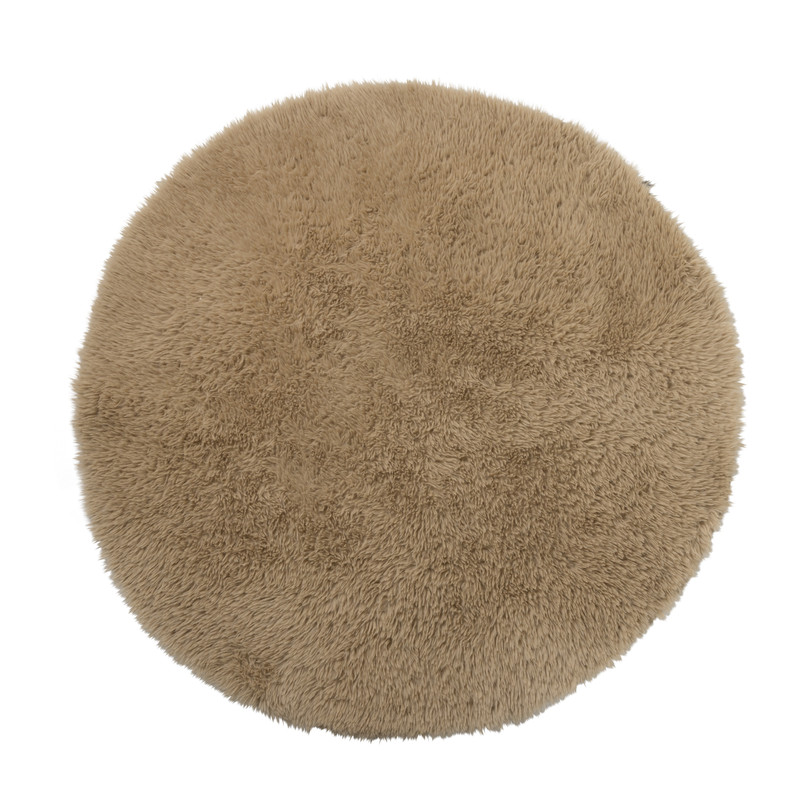Vloerkleed fluffy rond - bruin - ø120 cm